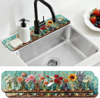 2 Pcs Kitchen Sink Splash Guard Faucet Mats Colored Glass Vases by CONCHLERY%E6%97%97%E8%88%B0%E5%BA%97
