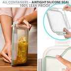 Razab 10 Cups/ 80 Oz 4 Pc Glass Food Storage Containers - Image 3