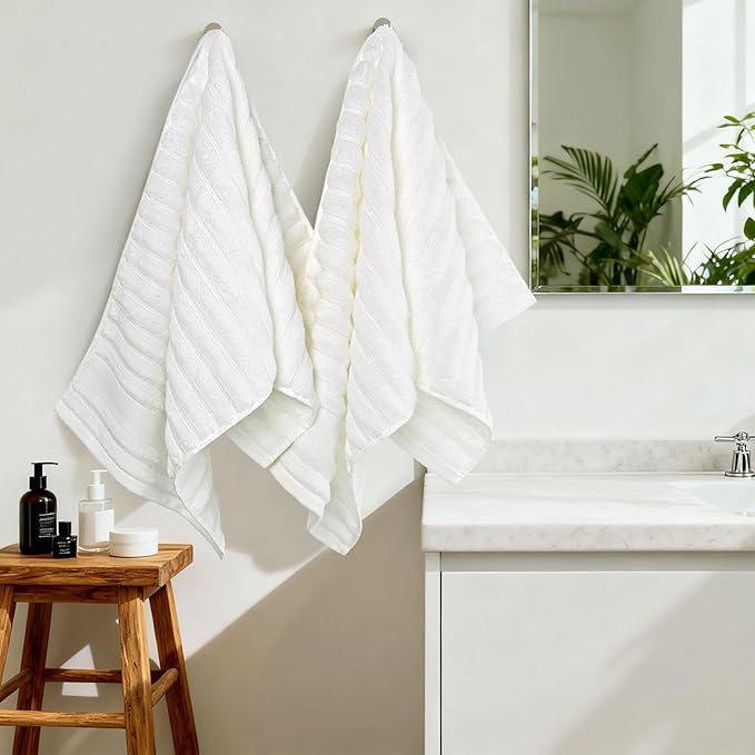 Jacquotha Luxurious 2-Pack Ribbed Striped Hand Towels – Hotel & Spa Premium - Image 7