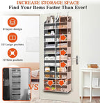 2 Pack Over The Door Organizer 6 Tiers, Extra Large Behind Door Storage of 12 - Image 2