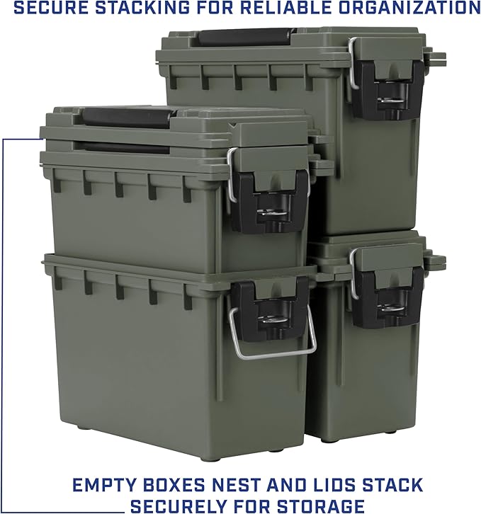 Sheffield 12791 2-Pack Ammo Storage Box, Stackable .30 Cal Field Boxes - Image 6