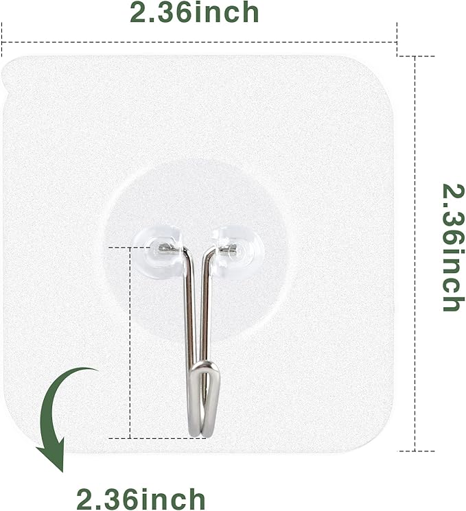 AROIC 58 Packs Adhesive Hooks for Hanging, Hook Heavy Duty Self Adhesive Wall - Image 7