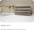 Luxury Silver-Infused Beige Washcloths 4-Pack, 12.9"x12.9" - Image 7