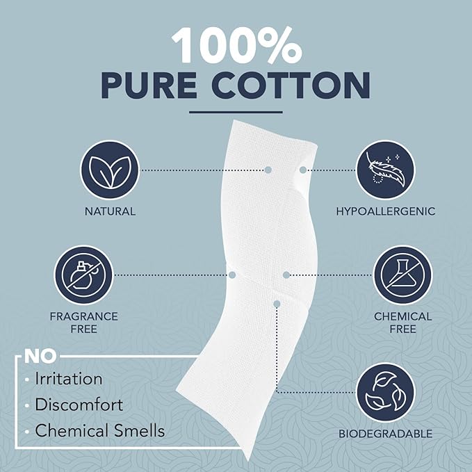 100% Pure Cotton Face Towels – 240 Count Large Disposable Wash Cloths - Image 4