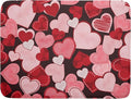 Valentines Day Dish Drying Mat for Kitchen Pink Red Hearts Absorbent Reversible by Unknown