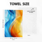 Orange Blue Kitchen Dish Towels Set of 4, Soft Absorbent Marble Decorative Tea - Image 2