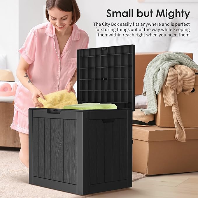 DRATO Deck Boxes, 30 Gallon Outdoor Storage Box for Patio Cushion, Garden Tools, Waterproof and UV Resistant, Lockable (Black，30 Gallon) - Image 5