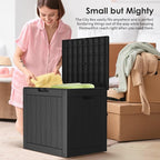 DRATO Deck Boxes, 30 Gallon Outdoor Storage Box for Patio Cushion, Garden Tools, Waterproof and UV Resistant, Lockable (Black，30 Gallon) - Image 5
