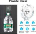 Adhesive Hooks Removable Wall Hook 13 LB Ceiling Hooks Transparent Seamless - Image 4