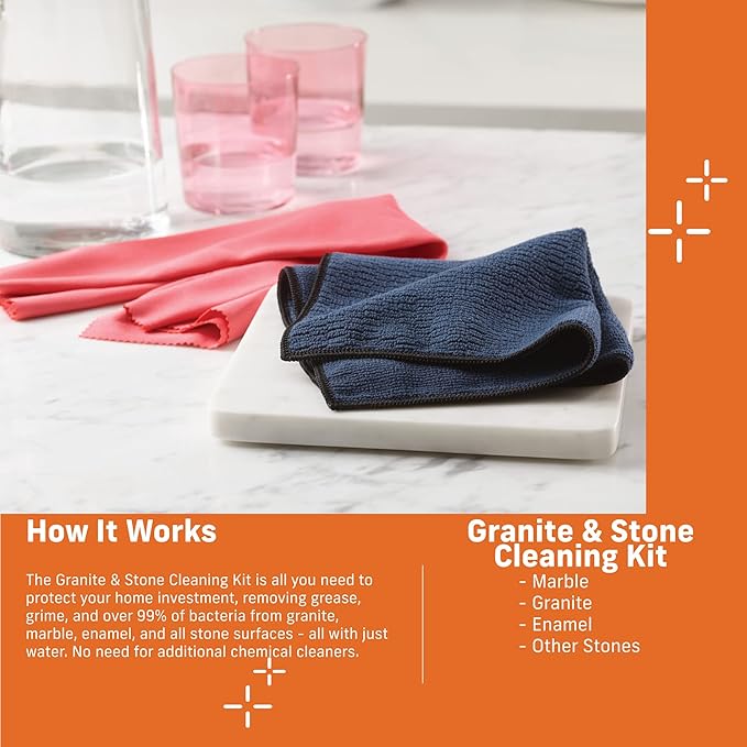 E-Cloth Granite & Stone Cleaning Kit, Premium Microfiber Cleaning Cloth - Image 2