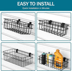 4 Pack Large Size Slatwall Baskets Set, Ventilated Metal Hanging Storage Slat - Image 6