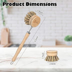 Bamboo Dish Scrubber with Handle - Image 2