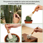 Cactus Plants Cleaning Brushes, Wooden Handles - Image 3