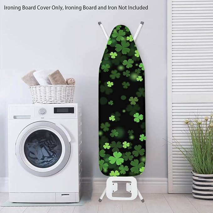Green Leaves Ironing Board Cover Universal Iron Board Covers Heavy Duty Padded - Image 3