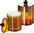 2 Pack Qtip Holder, Canister Apothecary Jar Set, Bathroom Jars by XIPENGKEJI