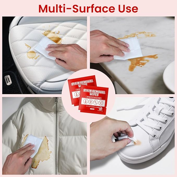 Stain Remover Wet Wipes Bulk, Individual Wrapped Clothes Portable Travel Messy - Image 5