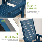 GREENVINES Outdoor Rocking Chairs | Set of 2 | Porch Rocker | HDPE Plastic | Blue | Oversized Rockers | High Back | Big & Tall | Ladder Back | for Patio Outside Backyard Balcony Garden - Image 8