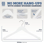 ZOBER White Wooden Hangers - Image 3