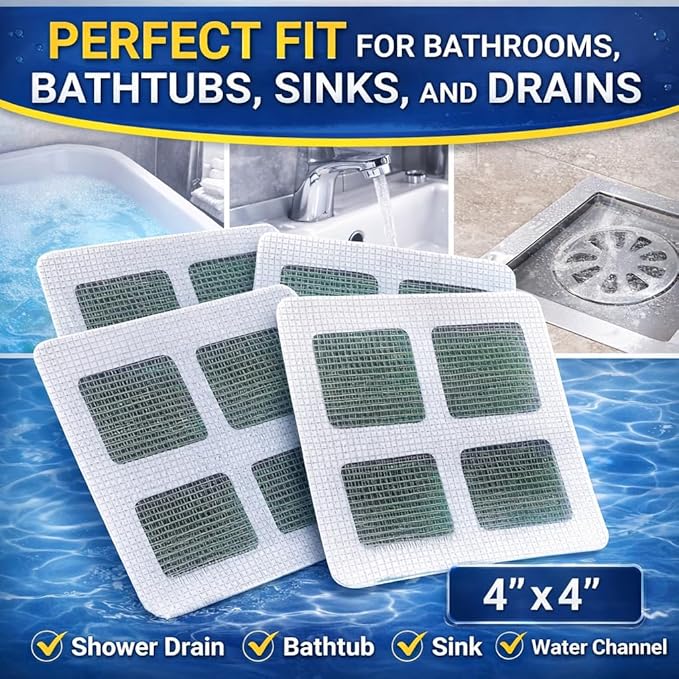20 Pack Disposable Shower Drain Hair Catcher Stickers - Image 2