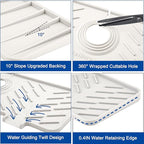 Meiliweser Silicone Faucet Mat for Kitchen Sink – Gen 3 10° Slope Splash Guard - Image 5