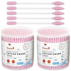 Pink Cotton Swabs Spiral Pointed by HOMEFOX