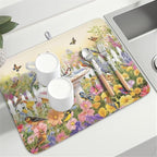 Spring Summer Floral Birds Dish Drying Mat - Image 8