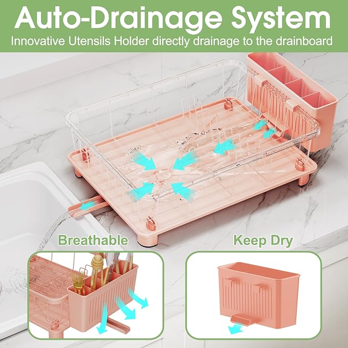 Pink Dish Drying Rack - Image 2
