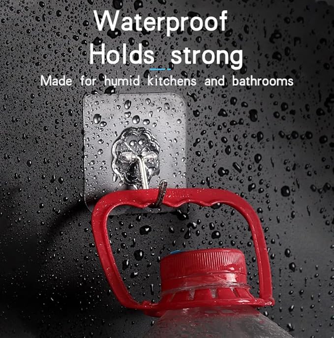 Adhesive Wall Hook, Set Heavy-Duty Thickened self-Adhesive Hook，16Pcs，33lb max - Image 5
