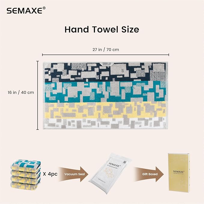 SEMAXE Hand Towels for Bathroom, 100% Cotton Towels - Image 2