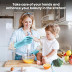 KAQ Dishwashing Cleaning Gloves 3 Pairs-Reusable Cotton Liner Rubber Gloves - Image 3