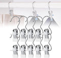 Space-Saving Clothespin Hat Pants Storage Hanging Travel Hook, Stainless Steel by Soputry