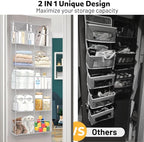 Over the Door Organizer 5 Tiers, Extra Large Behind Door Storage of 10 - Image 2