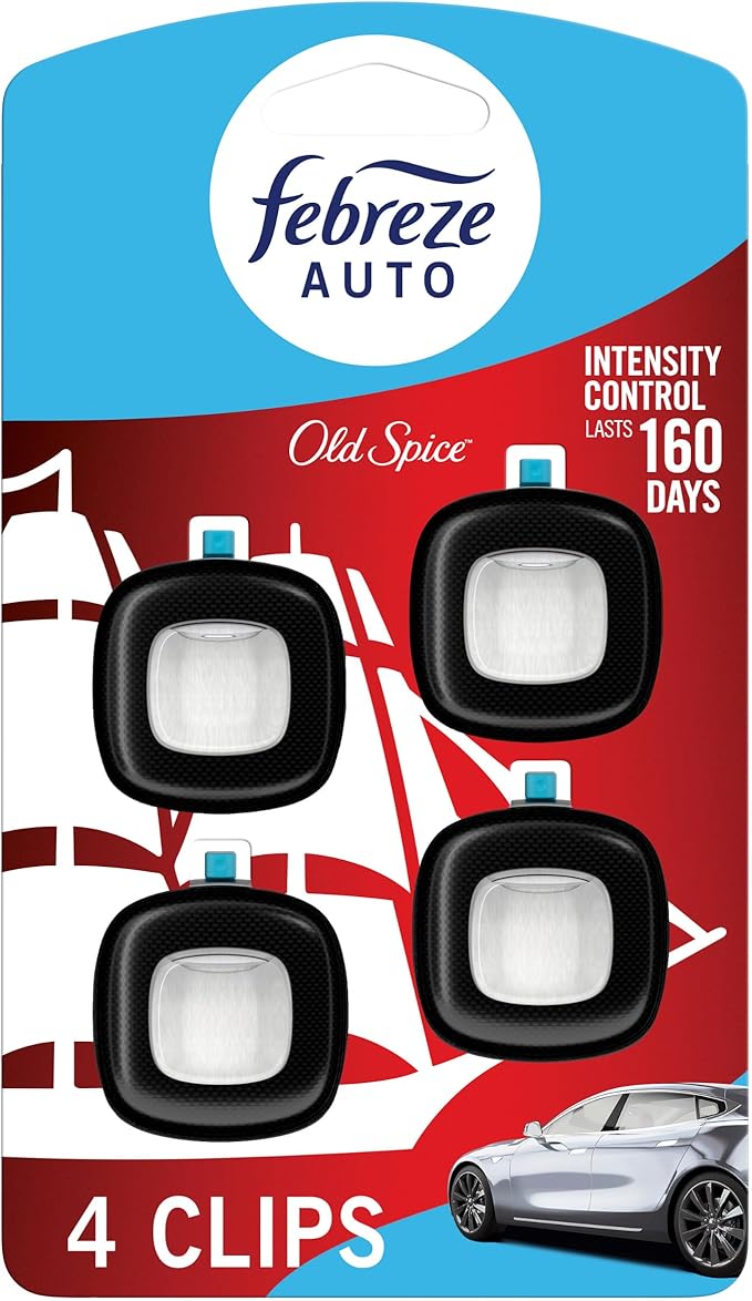 Febreze Car Air Freshener Vent Clip Old Spice Scent, .07 oz. Car Vent Clip by Febreze