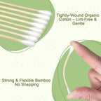 Bamboo Cotton Swabs – Sturdy Bamboo Sticks & Soft Cotton Tips – 100% - Image 4