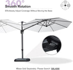 PURPLE LEAF 10 Feet Patio Umbrella with Base Outdoor Cantilever Round Umbrella Aluminum Offset Umbrella with 360-degree Rotation for Garden Deck Pool Patio Light White - Image 8