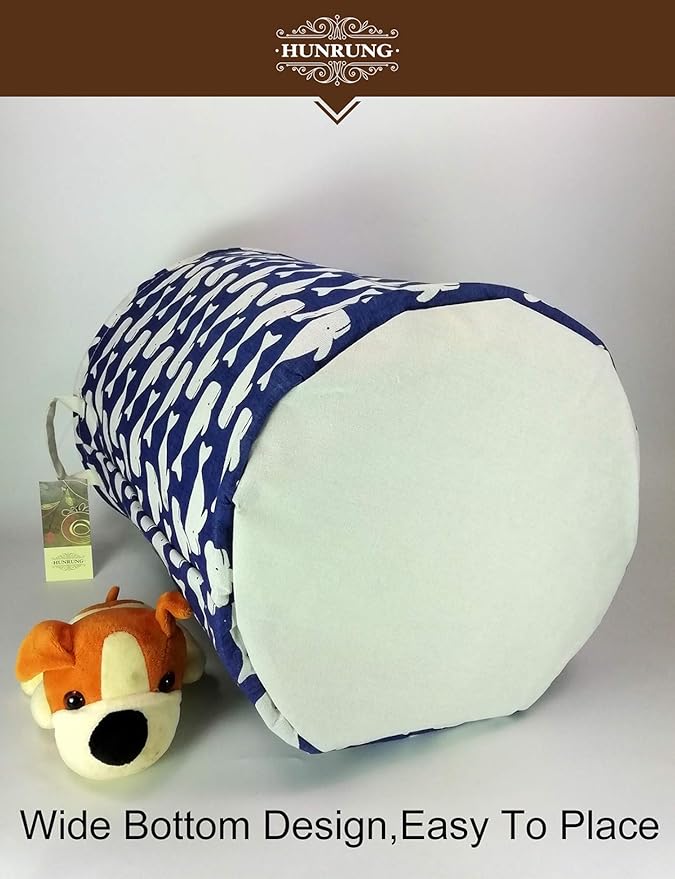 HUNRUNG Laundry Hamper, Large Canvas Fabric Lightweight Storage Basket Toy - Image 6