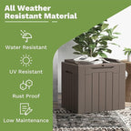 Patiowell 30 Gallon Resin Deck Box, Outdoor Storage Box for Patio Furniture, Deliveries, Pool Supplies,Waterproof and Lockable, Brown - Image 3