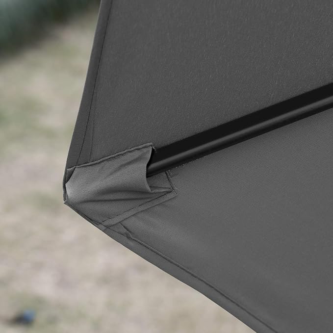 Sunnyglade 9' Patio Umbrella Outdoor Table Umbrella with 8 Sturdy Ribs (Grey) - Image 3