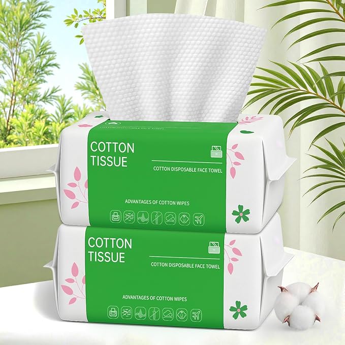 Disposable Face Towels 100 Count, Biodegradable Facial Towels by BeautyPersonalCare