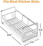 HULISEN Large Sponge Holder, 304 Stainless Steel Kitchen Soap Dispenser Caddy - Image 6