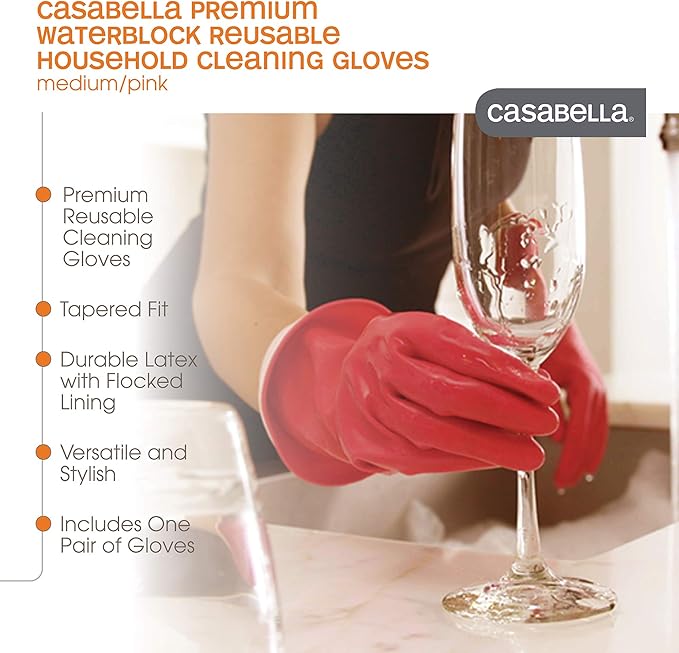 Casabella Premium Waterblock Reusable Household Cleaning Gloves - Image 2
