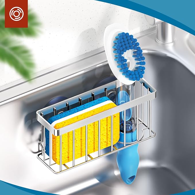 Sponge Holder for Kitchen Sink, Sink Caddy Organizer - Image 7