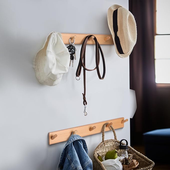 evory 2 Pack Coat Rack Wall Mount, 17 Inch Coat Hooks - Image 3
