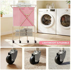 Convenient Laundry Basket with Wheels, Heavy Duty Dirty Clothes Laundry Hamper - Image 3