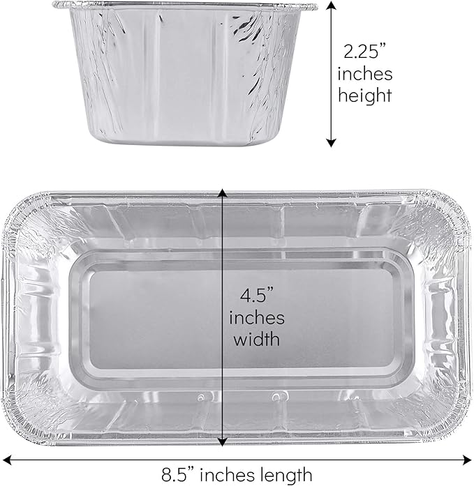 PLASTICPRO [2 Lb 50 Pack Disposable Loaf Pans Aluminum Tin Foil Meal Prep - Image 2