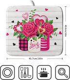 Valentine's Day Rose Flower Dish Drying Mat - Image 2