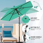 AreShark 7.5FT Patio Umbrella Table Market Umbrella with 6 Sturdy Ribs, Button Tilt/Crank Heavy-Duty Round Outdoor Umbrellas for Garden, Deck, Backyard,and Pool, Aruba Blue - Image 7