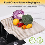 Silicone Dish Drying Mat for Kitchen Counter, Non-Slip Dish Drying Pad - Image 4