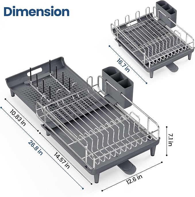 TOOLF Expandable Dish Rack, Dish Drying Rack - Image 8