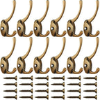 IBosins 12 Pack Antique Brass Coat Hooks Wall Mounted - Image 2